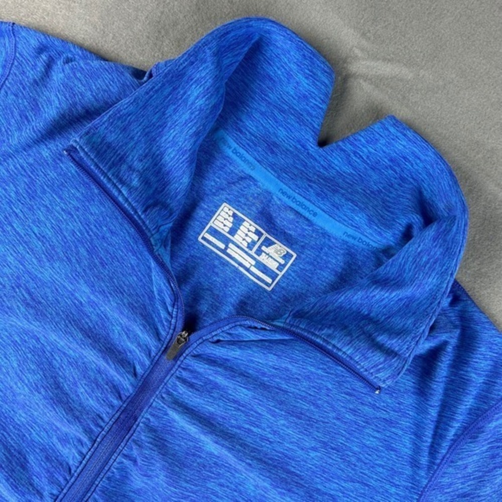 New Balance Pullover Womens XL Blue Space Dye Quarter Zip Thumbholes